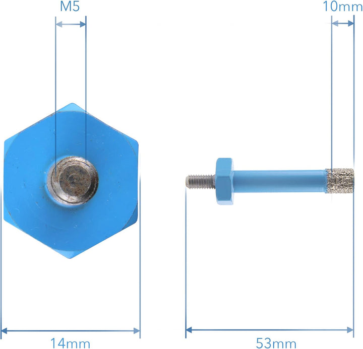 PRODIAMANT Fliesenbohrer ø 8mm für 75mm Akku Winkelschleifer Diamant Bohrer mit M5 Aufnahme für Flie