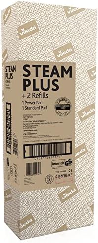 Vileda Steam PLUS Dampfreiniger mit Microfaser-Bezug und PowerPad, hygienische Bodenreinigung, entfe