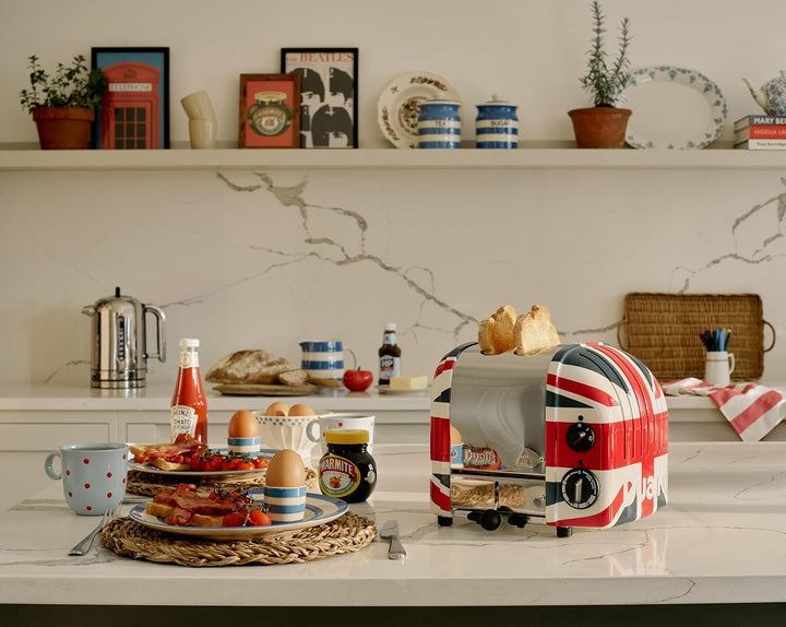 Dualit NEWGEN Premium Toaster 2 Scheiben Union Jack, handgefertigter Toaster Retro, ProHeat®-Heizele