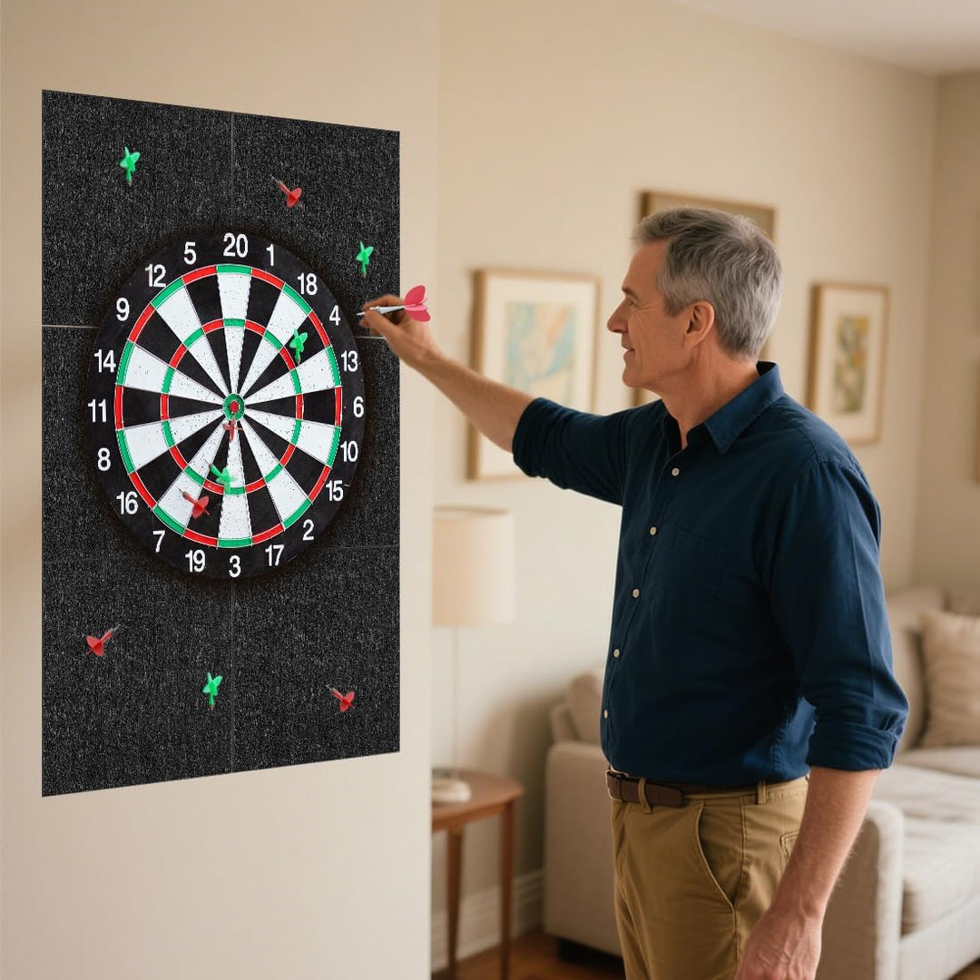 Dart Wandschutz, Filz-Dartboard-Wandschutz, 6 Stück Dart Schutzwand Selbstklebend 30*30cm, Wandumran