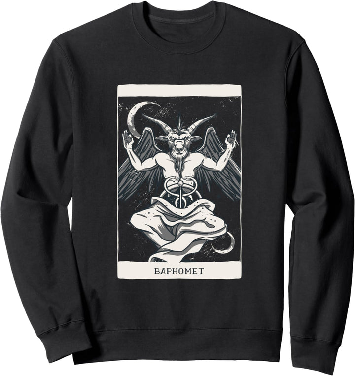 Baphomet Devil Card Satanic Satan Goat Occult Goth Graphic Sweatshirt