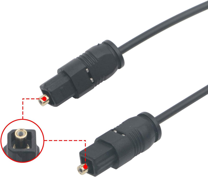 Pxyelec 25M Schwarz SPDIF Toslink-Kabel für digitales Glasfaser-Audio für Heimkino, Digitalfernsehen