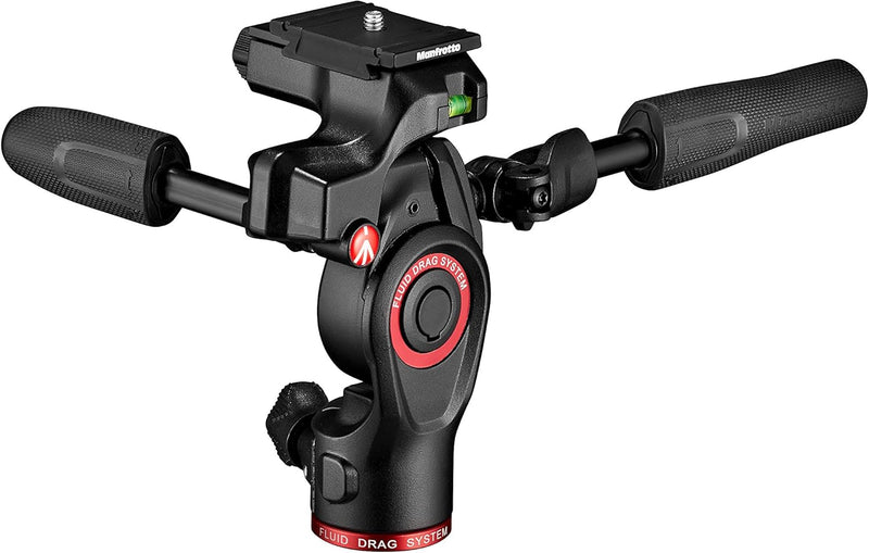 Manfrotto Befree 3-Way Live Stativkopf, Aluminium Fluid-Kopf für Foto- und Video-Kameras bis zu 6 kg