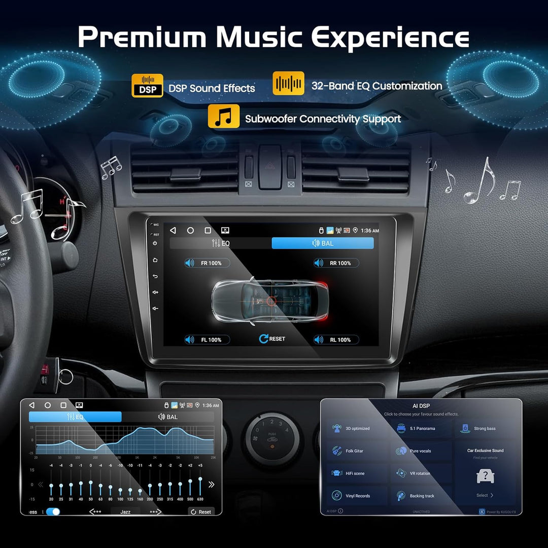 Android Autoradio für Mazda 6 GH 2007-2012 mit Kabellosem CarPlay & Android Auto, 9 Zoll Bildschirm