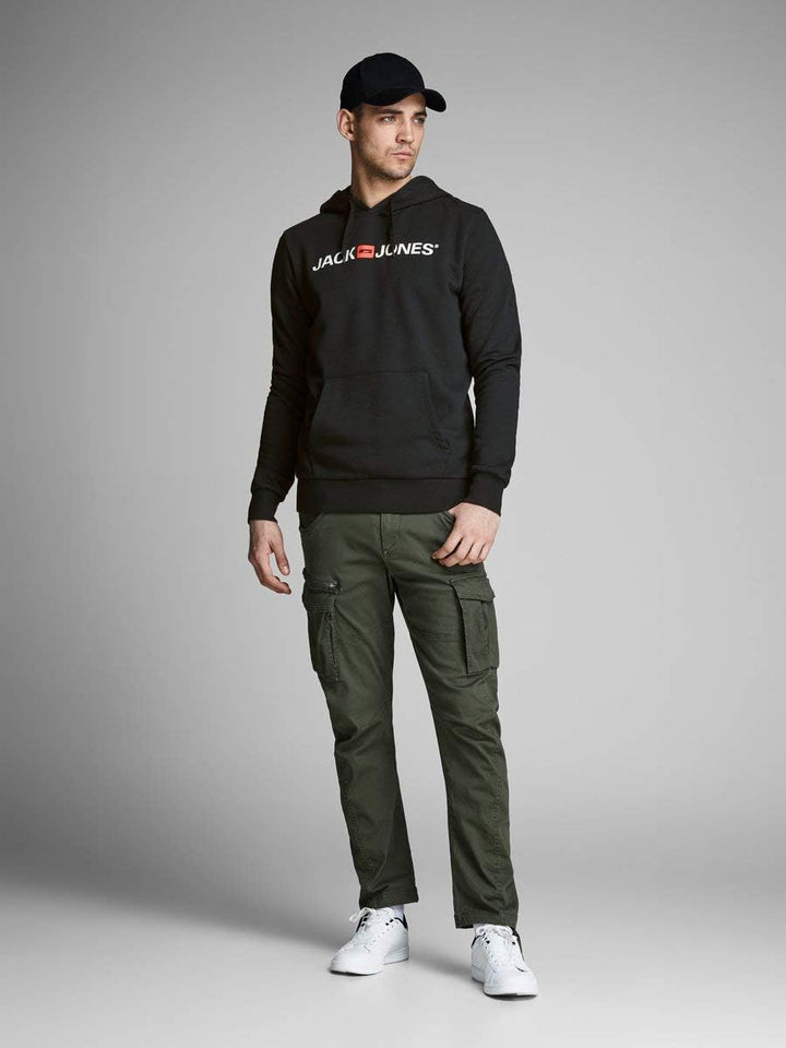 JACK & JONES Herren Hoodie Pullover mit Kapuze Sweatshirt Kapuzenpullover für Männer aus Baumwolle m