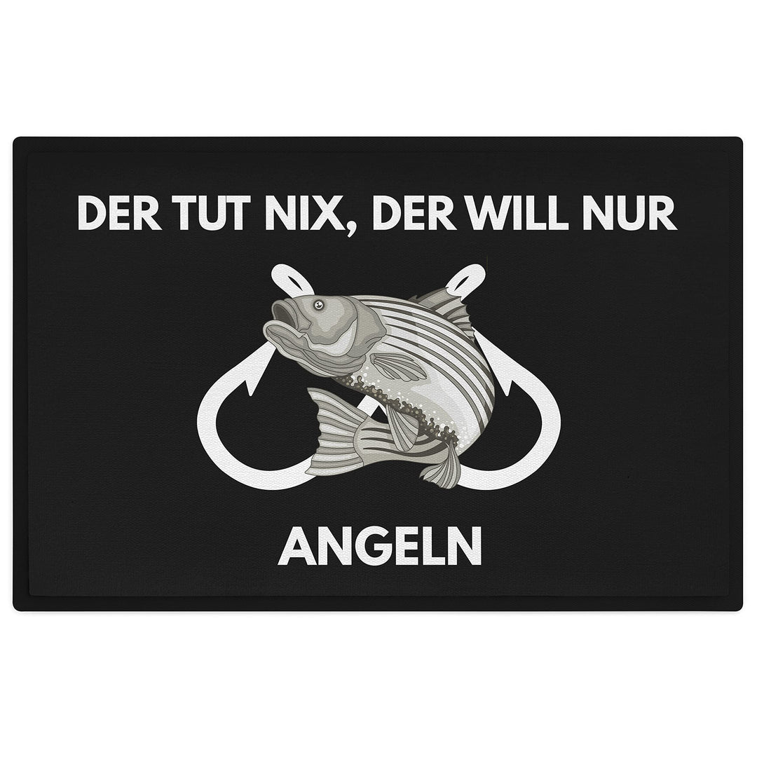 Trendation - Angler Geschenk Fussmatte Der TUT Nix Der Will Nur Angeln Türmatte Fischen 60x40 cm