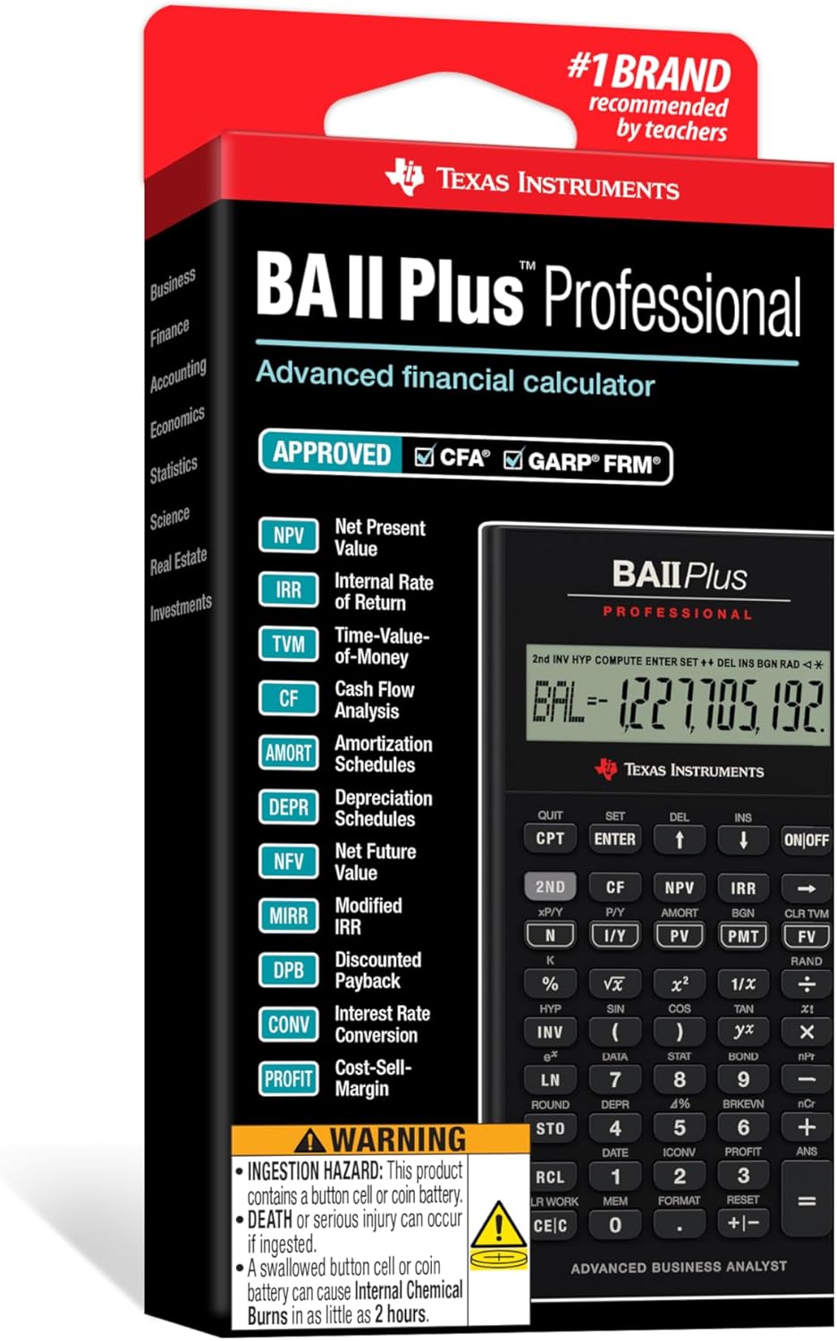 Texas Instruments BA-II PLUS Professional Finanzrechner