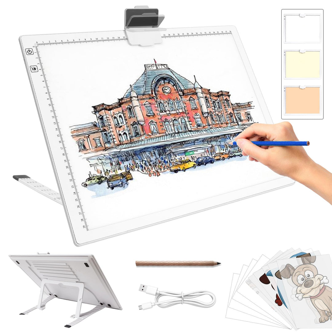 Leuchttisch A3, Tragbares Batteriebetriebene Light Pad, Wiederaufladbare Diamond Painting Leuchttisc