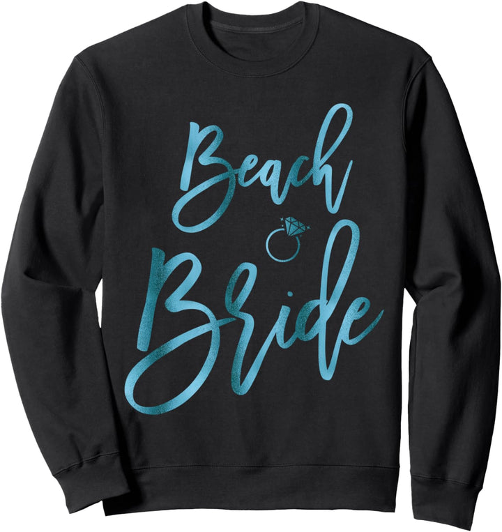 Beach Bride With Teal Ring Graphics Sweatshirt