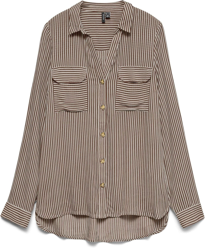 VERO MODA Female Hemd VMCBUMPY Hemd | Shirt 44 Cocoa Brown, 44 Cocoa Brown