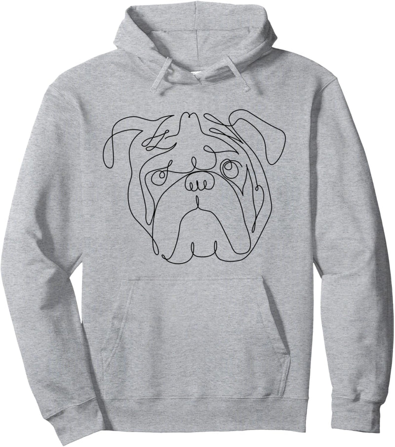 One Line English Bulldog Pullover Hoodie