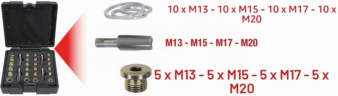 KS Tools 150.1450 MASTER Ölwannen-Gewindereparatur-Satz, 64-tlg.