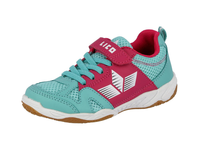 Lico Unisex Kinder Sport Vs Hallenturnschuhe 41 EU Türkis Pink Weiss, 41 EU Türkis Pink Weiss