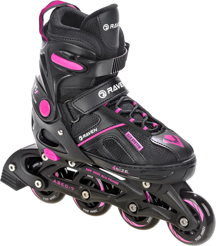 Inlineskates Inliner Raven Pulse verstellbar optional als 2in1 Inlineskates/Schlittschuhe 33-36 (20c