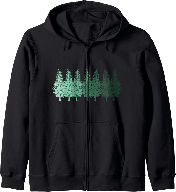 Wandern TShirt RETRO WALD Hiking Holzfäller Jäger Kapuzenjacke
