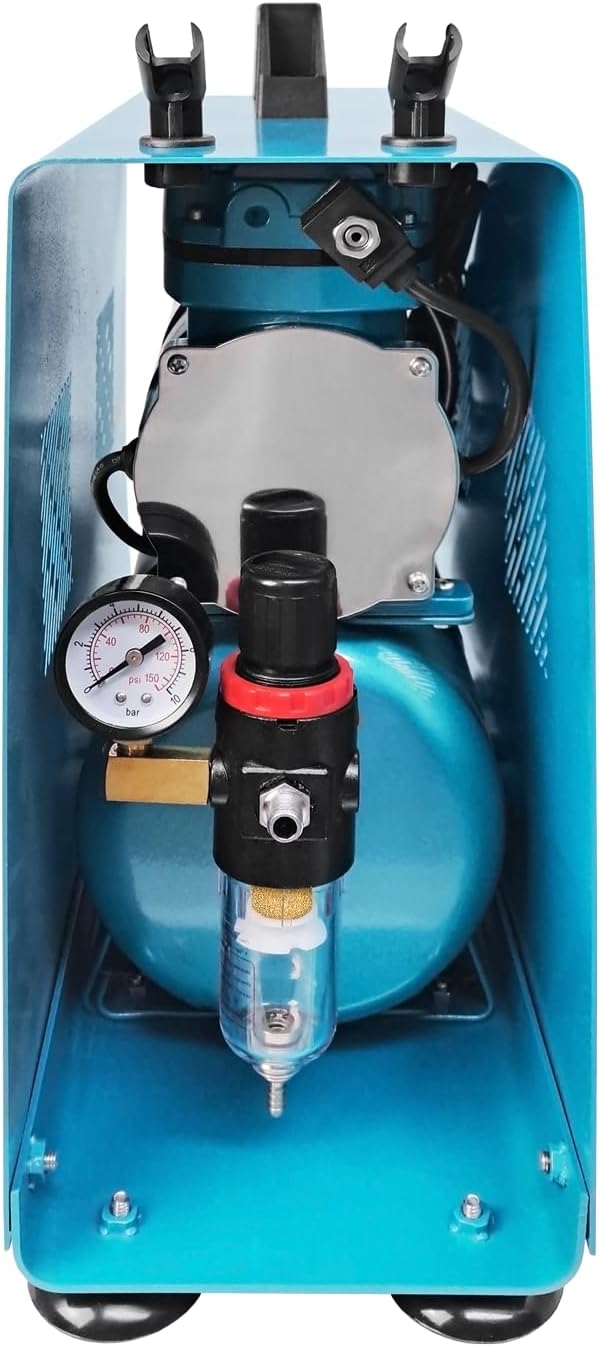 AMUR Airbrush Kompressor Duo-Power - Das Airbrush-Kit mit Doppel/Zweizylinder mit Schutzgehäuse für