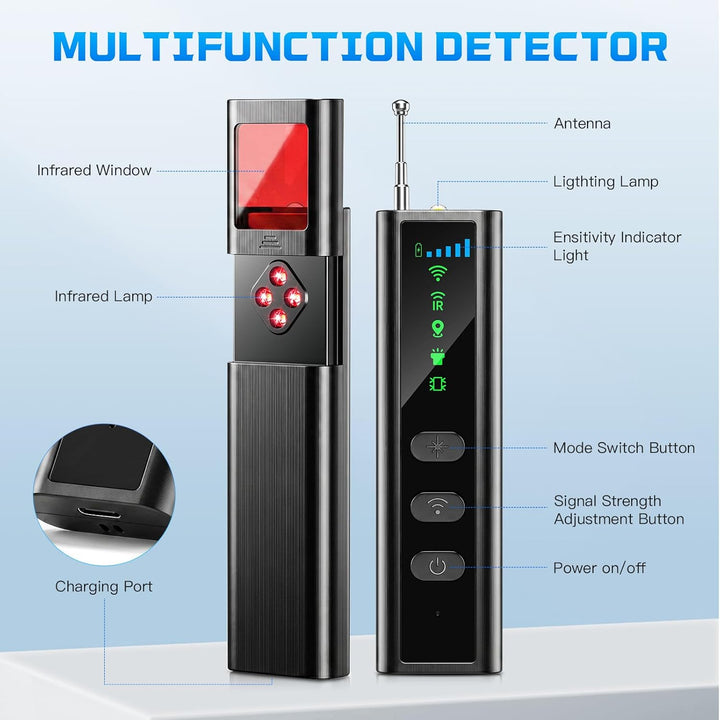 Wanzen Detektor Kamera Detektor Versteckte Kamera Detektor mit 5 Stufen Hidden Camera Detector RF Wi