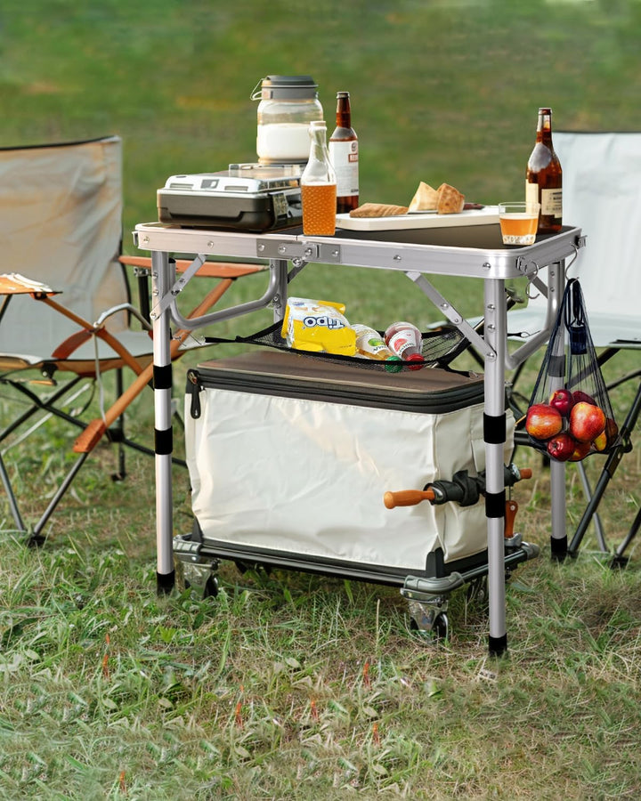 Klappbarer Campingtisch, Sportneer, höhenverstellbar, Kleiner Klapptisch, tragbare Campingtische (59