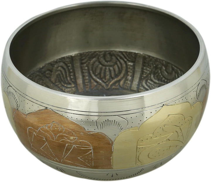 Ajuny Tibetisch Buddhistisches Klangschalen Set – Handgefertigte Meditations Klangschale mit Stab un