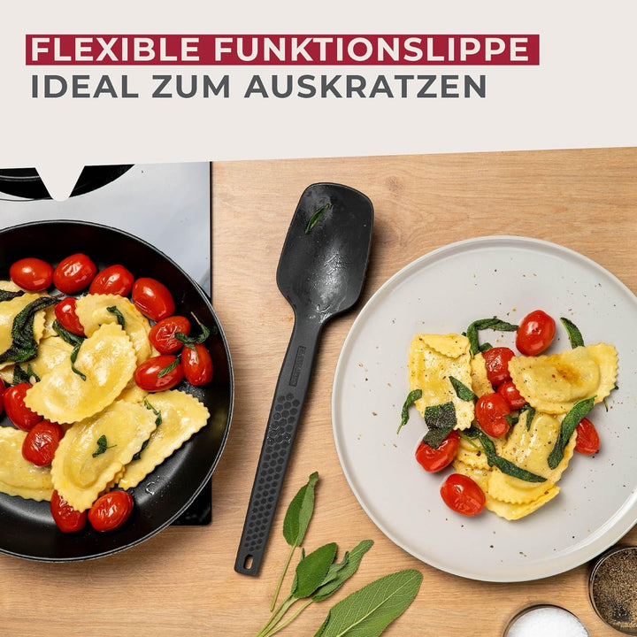 FACKELMANN Statement Silikon Küchenhelfer-Set 3er Pack – Schlitzwender, Servierlöffel & Schöpflöffel