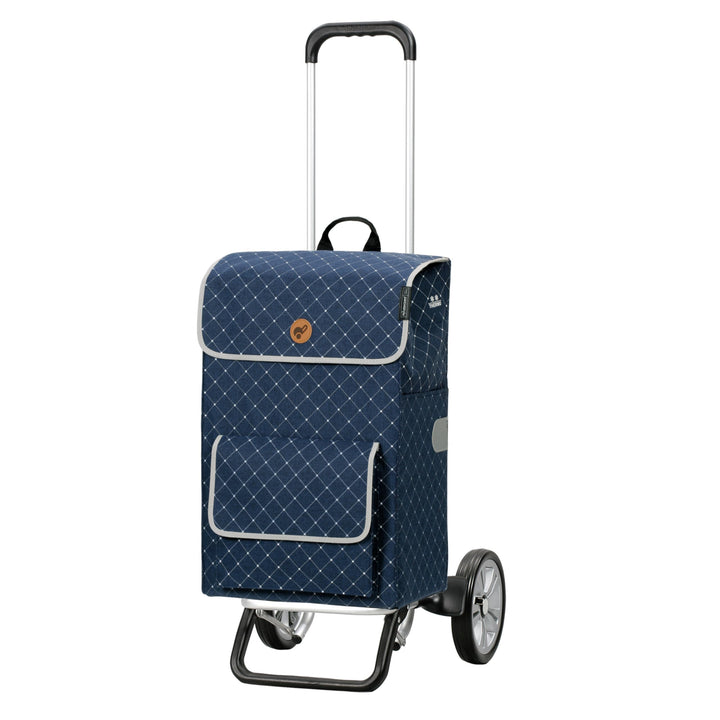Andersen Shopper Alu Star höhenverstellbar mit Rad Ø 20cm und 51 Liter Tasche Tamo mit Kühlfach blau
