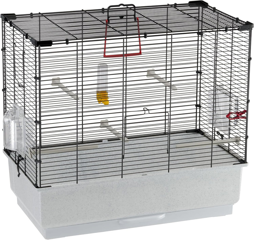 Ferplast Vogelkäfig Wellensittich Käfig Exotenkäfig, inkl. Vogelspielzeug, Vogel-Futternapf, Vogel-S