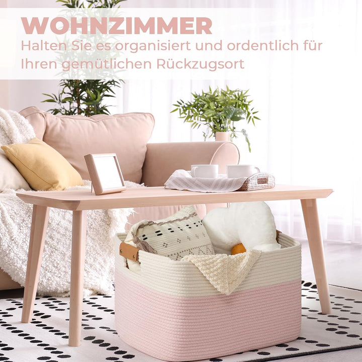 danpinera Aufbewahrungskorb, 50L Körbe, Korb Aufbewahrung für Baby Spielzeug, Aufbewahrungskorb Gros