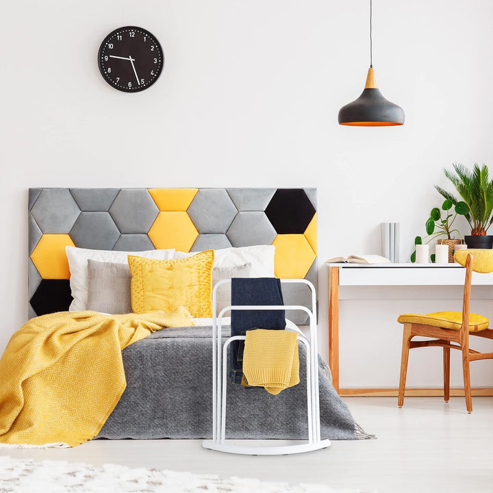 Relaxdays Handtuchhalter stehend, Metall, 3 Stangen, HxBxT: 86 x 66 x 21 cm, Handtuchständer Badezim