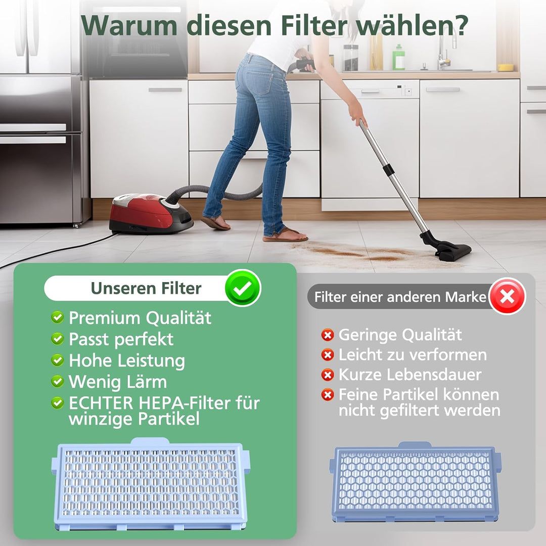 3 Filter für Miele Staubsauger [Compact C1 & C2, Complete C2 & C3, S8340] 3 Motorschutzfilter und 3