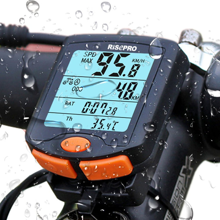 Risepro Kabelloser Fahrradcomputer, wasserdicht, Multifunktions-Fahrradcomputer mit hintergrundbeleu