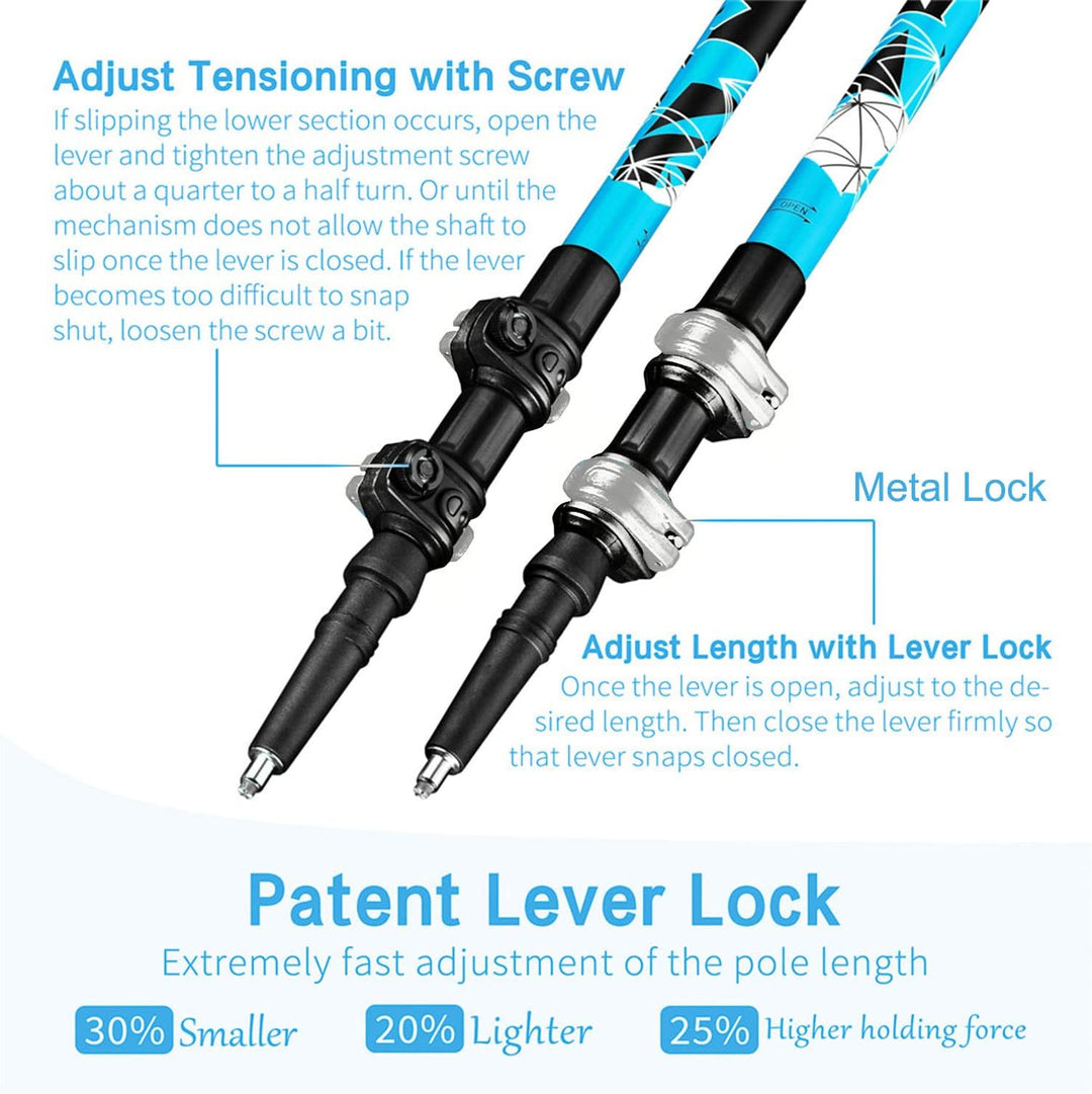 FitTrek Wanderstöcke Kork - Trekkingstöcke - Walking Stöcke Teleskop Verstellbar Leicht für Damen, H