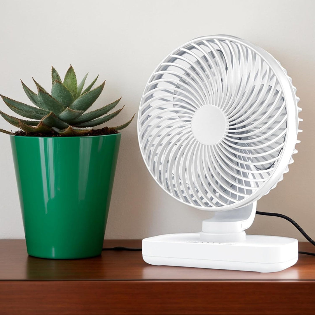 Tischventilator, Oszillierender Kühlventilator, 4 Geschwindigkeitsstufen Kompaktkühler Mit Leichtem