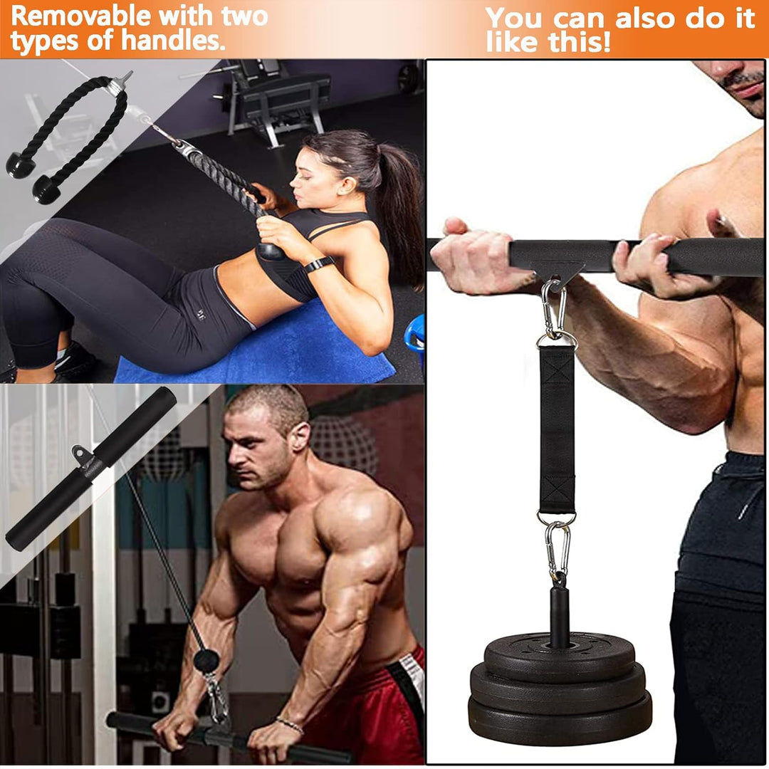 Favuit Kabelzug Fitness Kabel Latzug, Gym Kabel Unterarmtrainer Set Arm-Krafttraining Gewicht Traini