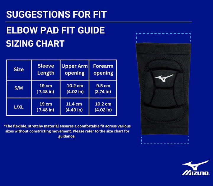 Mizuno MZO Elbow Pads L-XL Schwarz, L-XL Schwarz