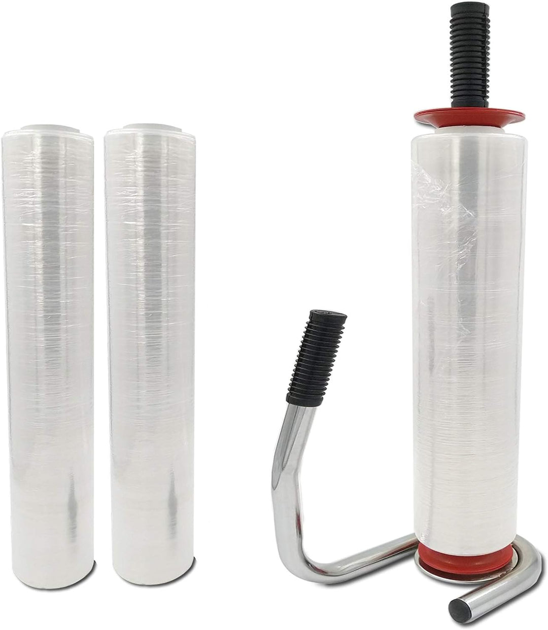 Verpacking Stretchfolie 20 my transparent 500mm x 300m 3 Rollen reissfeste Umzugsfolie + 1 Abroller