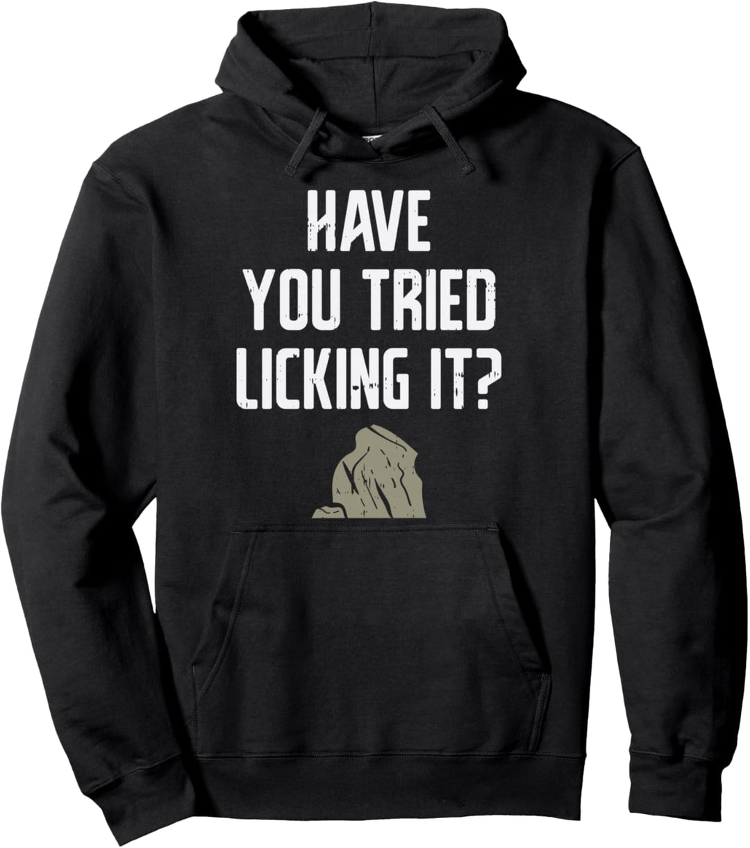 Licking It Rock Science Geology Pun Geologist Lapidary Gift Pullover Hoodie