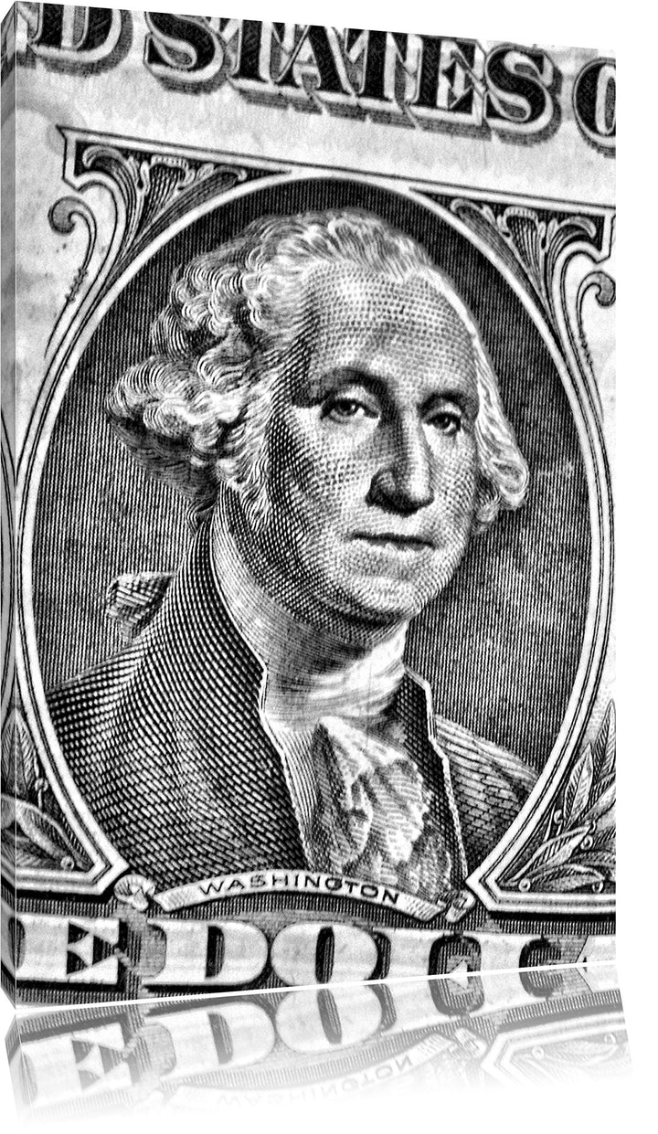 Pixxprint Monocrome, Geldschein Dollar, Format: 100x70 auf Leinwand, 100x70