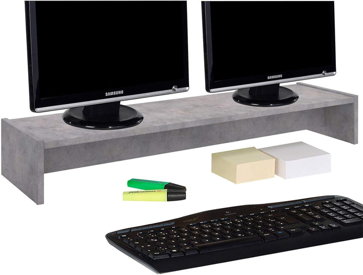 CARO-Möbel Monitorständer Zoom für 2 Monitore Bildschirmerhöhung Schreibtischaufsatz Tischaufsatz 10