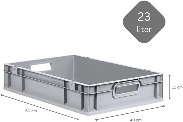 PROREGAL SuperSparSet 8x Eurobox NextGen Grip | HxBxT 12x40x60cm | 23 Liter | Griffe offen | Glatter