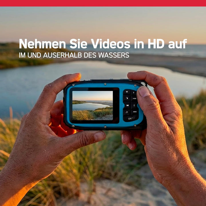 AGFA Photo Realishot WP6000 – wasserdichte Digitalkamera, 3 m/10 ft, 18 MP, HD-Video, 2,4-Zoll-LCD-D
