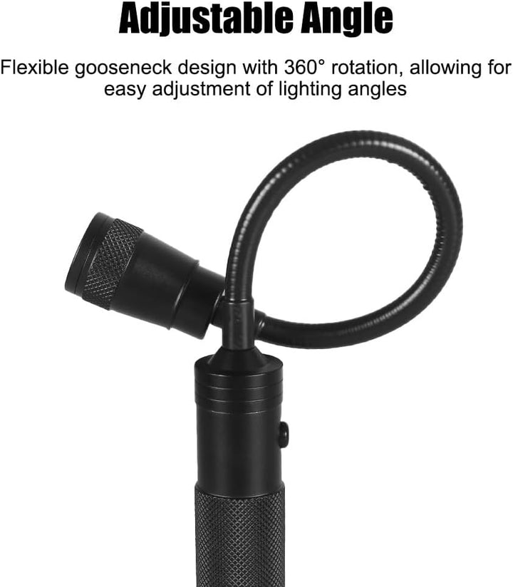 Grill Licht, 1/2 Stuck Magnetische Grilllampe mit Flexible Schwanenhals, 350Lm, 360° Drehbare Batter