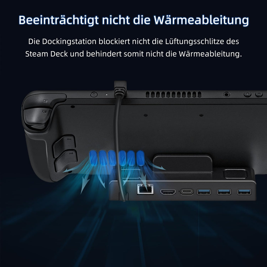Mcbazel Steam Deck Dock, 6 in 1 Docking Station mit HDMI 2.0 4K@60Hz, Gigabit Ethernet, 3 USB 3.0, P