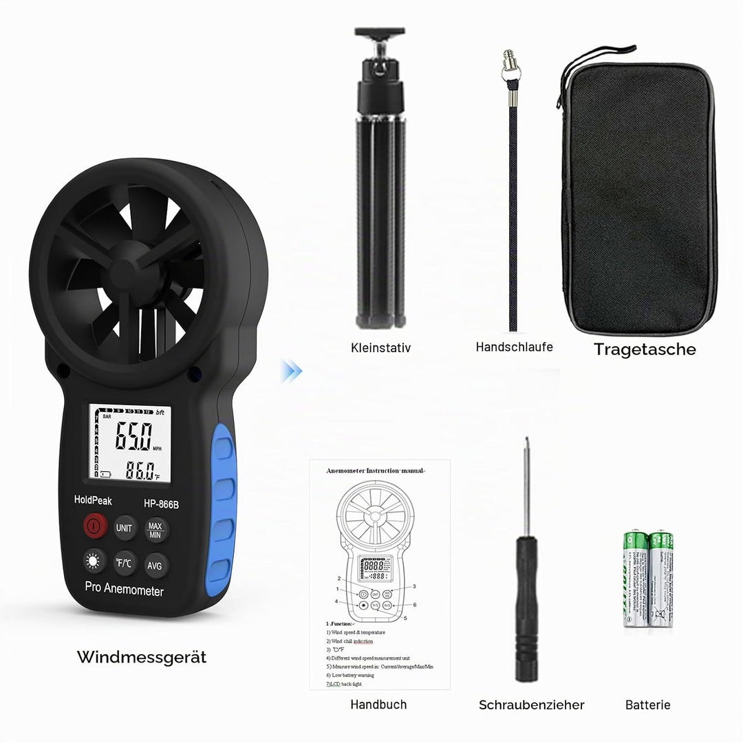 Anemometer windmesser, digitales Windgeschwindigkeitsmessgerät, Windgeschwindigkeit/Windkühlung, Win