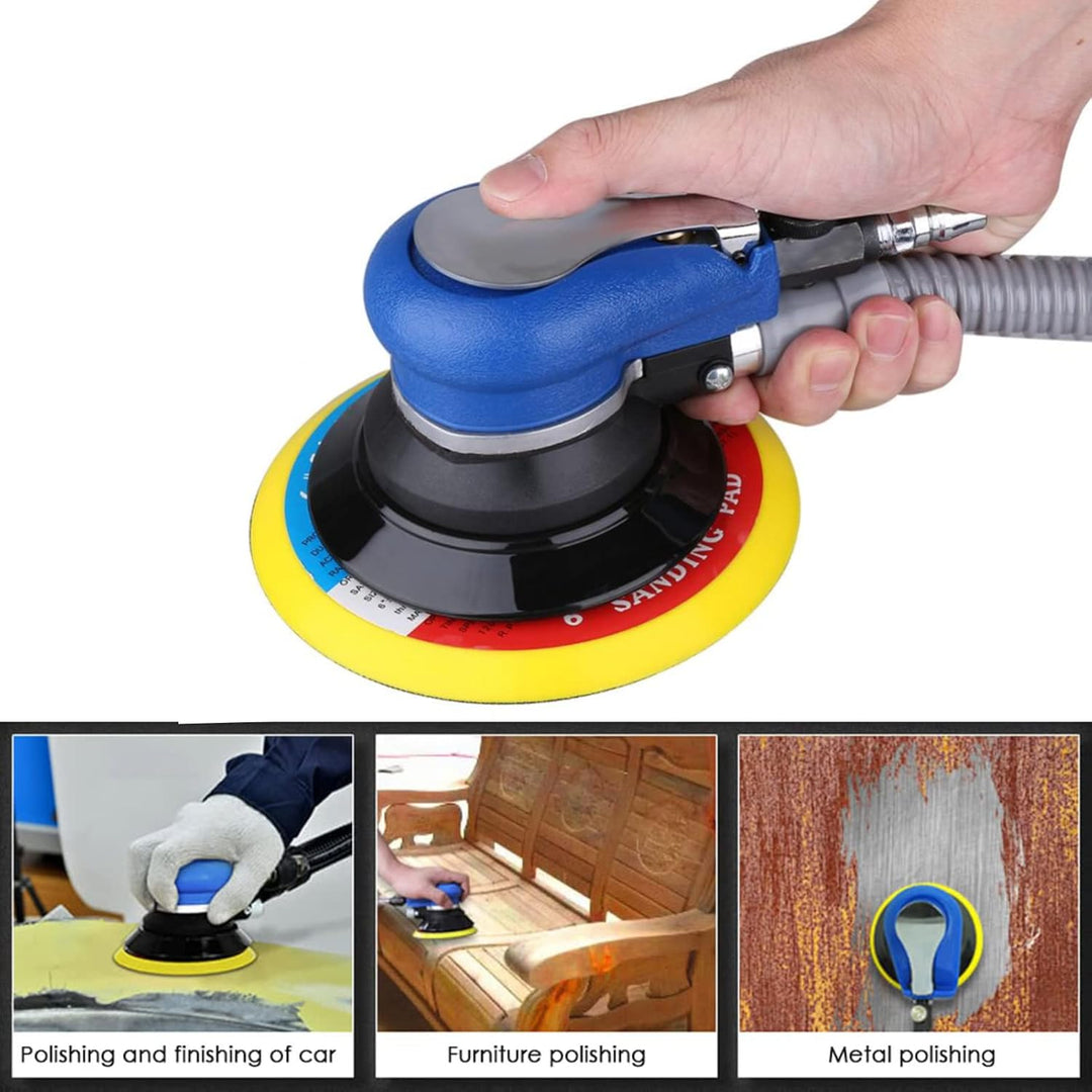 GOTOTOP Pneumatischer Schleifer, 6 Zoll Scheibe, Druckluft Polierer, Schwingschleifer, Exzenterschle