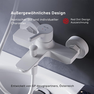 AM.PM X-Joy S FXB10033 Wassersparende Wannen- und Brausebatterie kraztfest, leicht zu reinigen, Bade