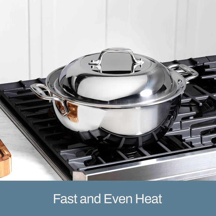 All-Clad 4500 Stainless Steel Holländischer Topf | Mit Deckel | 26,7 cm | Alle Herdarten, auch Induk