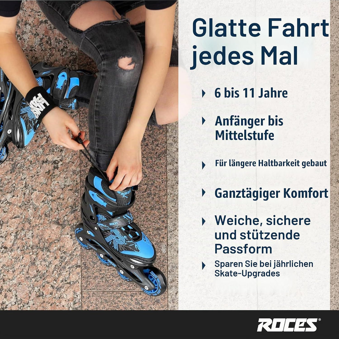 Roces Jokey 3.0 Inline Skate 38 Black-Astro Blue, 38 Black-Astro Blue