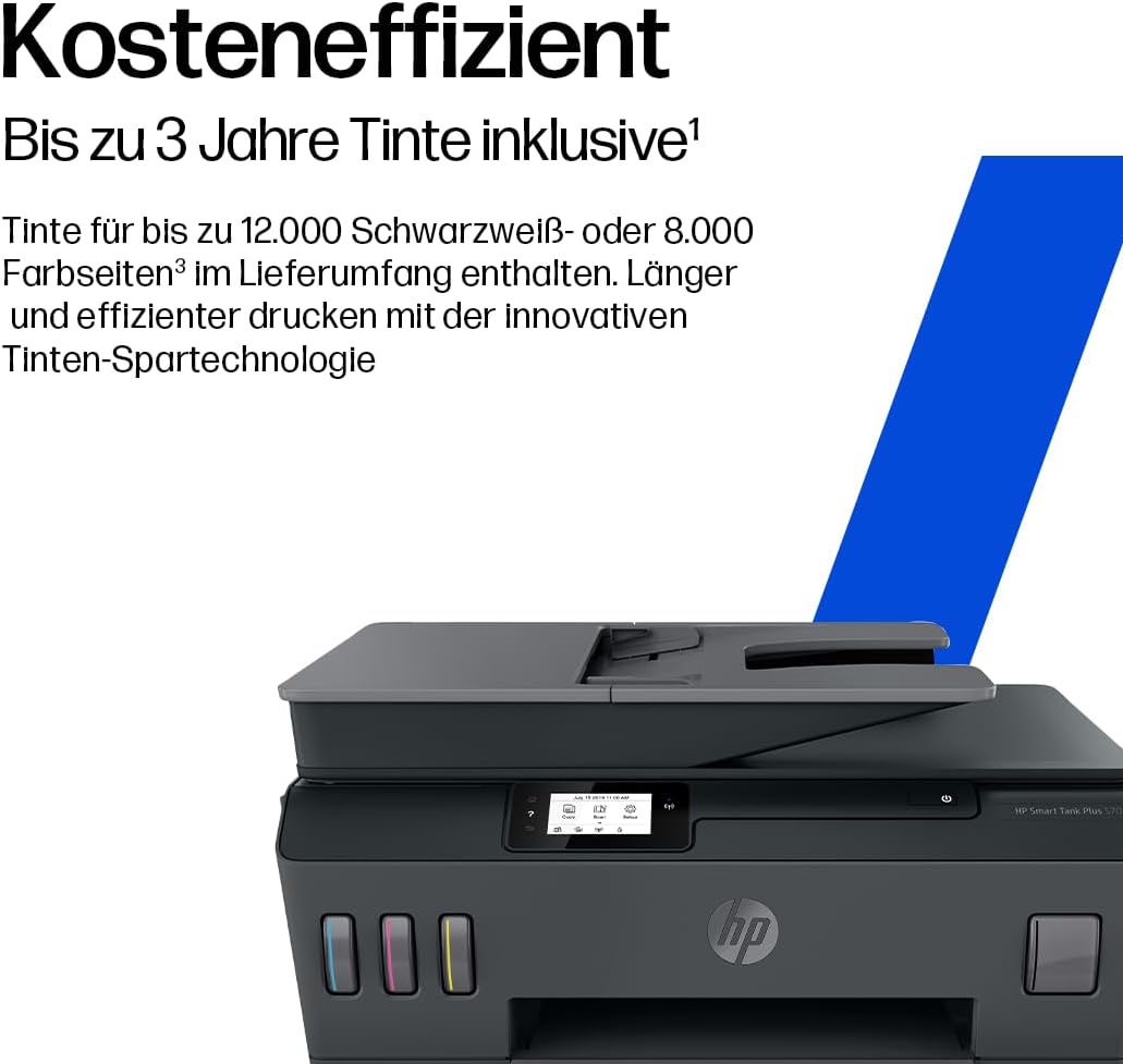 HP Smart Tank Plus 570 Multifunktionsdrucker (Drucker, Scanner, Kopierer, WLAN, AirPrint, 3-in-1, in