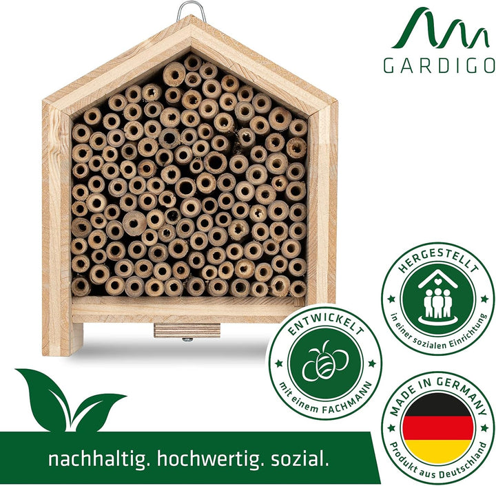 GARDIGO® Tierhaus System: Bienenhaus I Bienenhotel aus Massivholz I Made in Germany I Wildbienen Nis