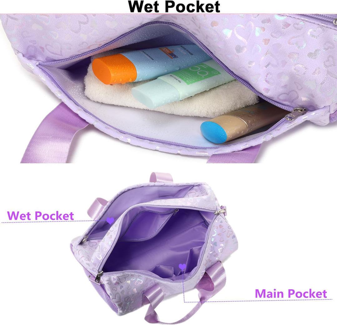 Kinder Sporttasche Mädchen Schwimmtasche Turntasche Gym Tasche Tanztasche Balletttasche Mädchen mit